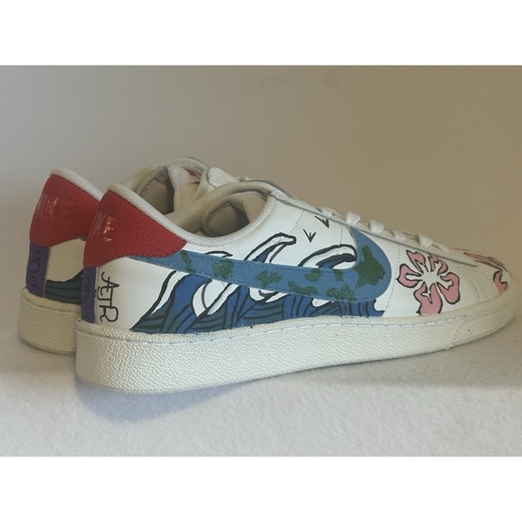 NIKE AJR BAND CUSTOM Tennis Classic Casual Shoes White Red 683613 Men SZ 9